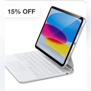 Magnetic Keyboard Case for iPad 10 - White